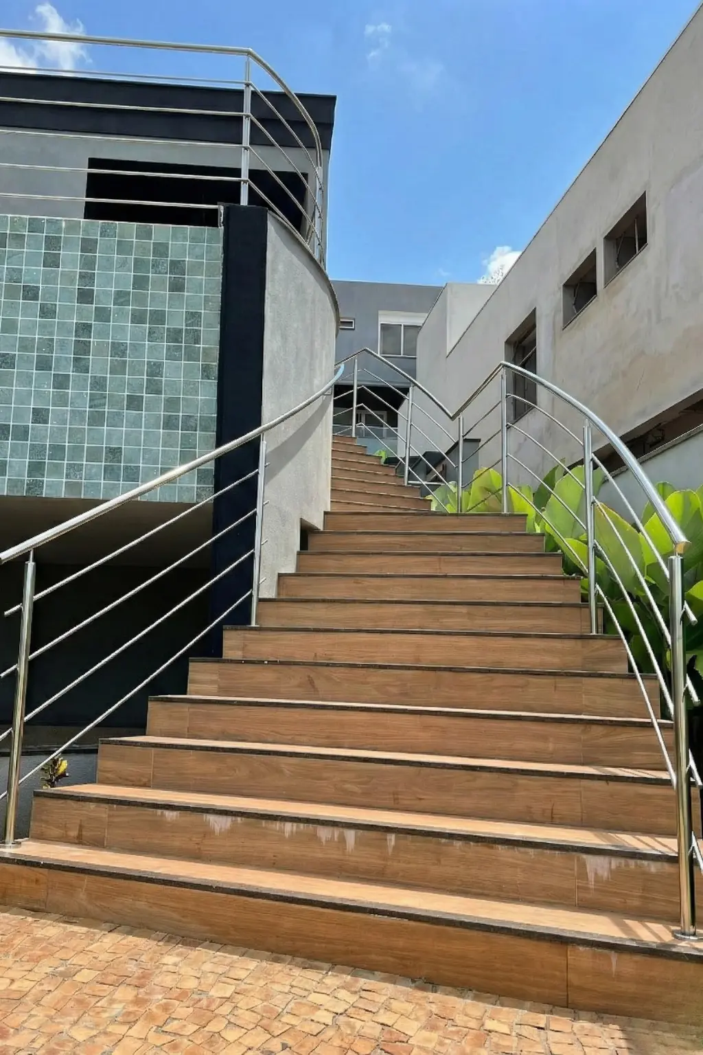 Guarda Corpo Aco Inox Curvo Escada Externa Ribeirao Preto